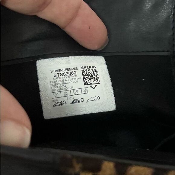 Sperry Maya Belle Black & Animal Leopard Print Chelsea Ankle Boot Size 11 - Picture 7 of 7